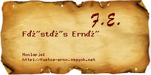 Füstös Ernő névjegykártya