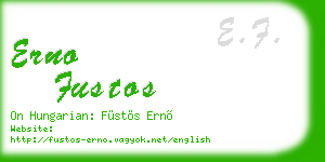 erno fustos business card